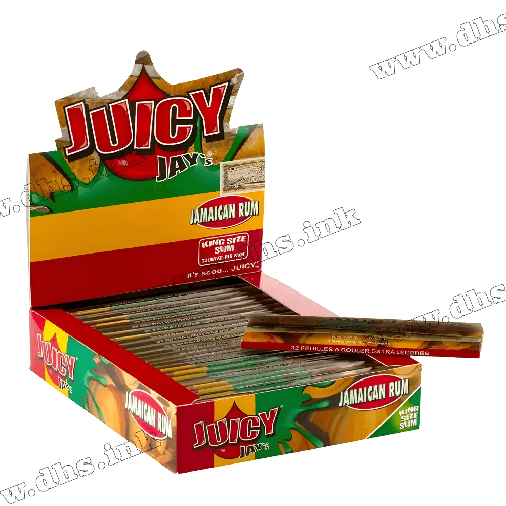Папір для самокруток Juicy Jays King Size Jamaican Rum в уп. 32 шт